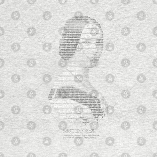 ADA LOVELACE binary on white by FbsArts